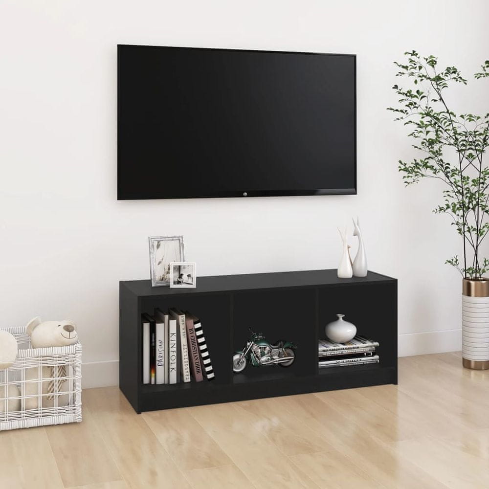 Vidaxl TV skrinka čierna 104x33x41 cm borovicový masív